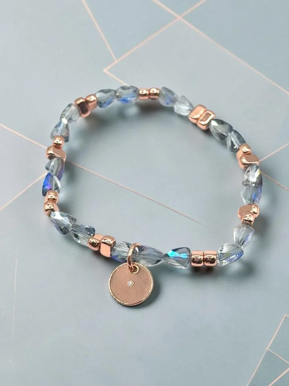 Bomb Party Blue Crystal Stretch Bracelet